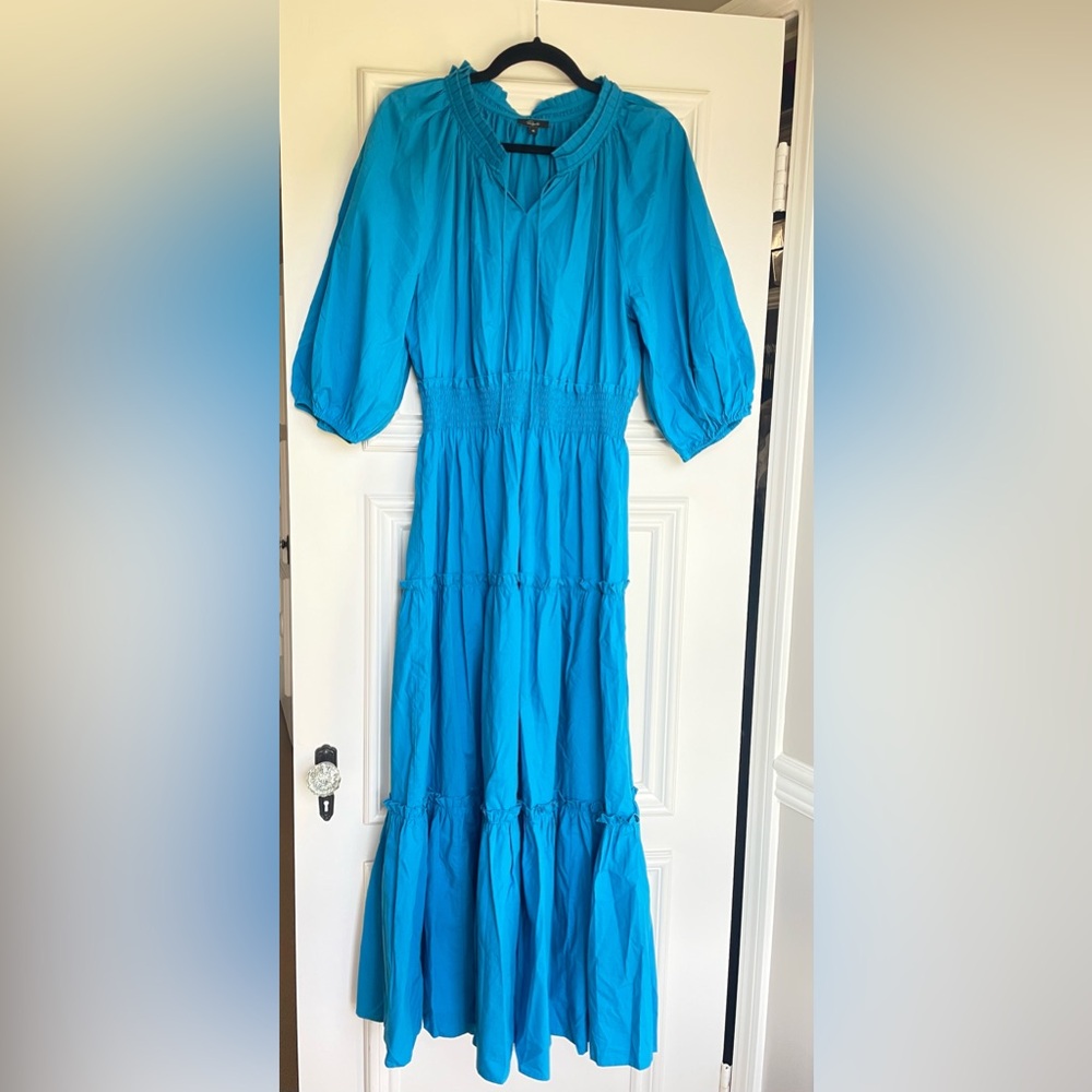 Blue elastic waist dress